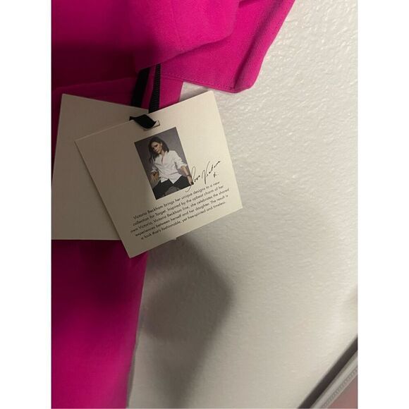 NWT Victoria Beckham Fuchsia Pink Jacquard Dress Women’s Size Small - Picture 6 of 7